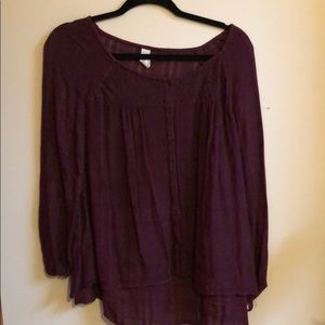 Maroon button down blouse